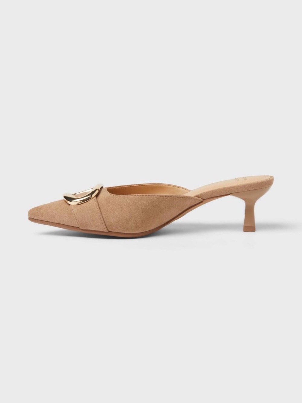 Women's Larissa Pointed Toe Mule Heels – A New Day Beige 6 - Picture 2 of 11